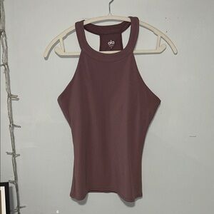 ALO Yoga Women's High-Neck Ribbed Tank With Built In Bra